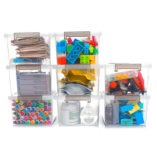 ITYLIFE CITYLIFE Citylife 8 Packs Small Storage Bins with Lids 3.2 QT Plastic Storage Containers for Organizing Stackable Clear Storage Boxes