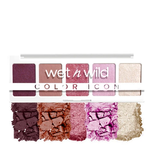wet n wild Color Icon Eyeshadow Makeup 5 Pan Palette, Matte, Shimmer, Metallic, Long Wearing, Rich Buttery Pigment, Cruelty Free - Purple Petalette