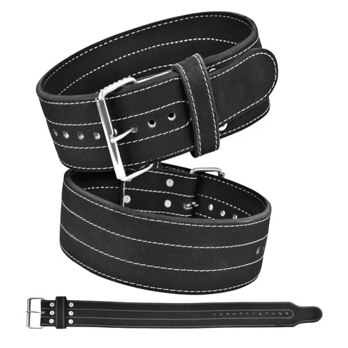 POZTEV Single Prong Powerlifting Belt for Men & Women-Premium Leather 4”Wide 10mm Thick Weightlifting Belt for Back Support & Stability-Adjustable Gym Belt for Squats, Deadlifts & Heavy Lifts