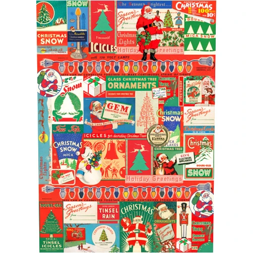 Cavallini & Co. Vintage Christmas Decorative Decoupage Poster Wrapping Paper Sheet