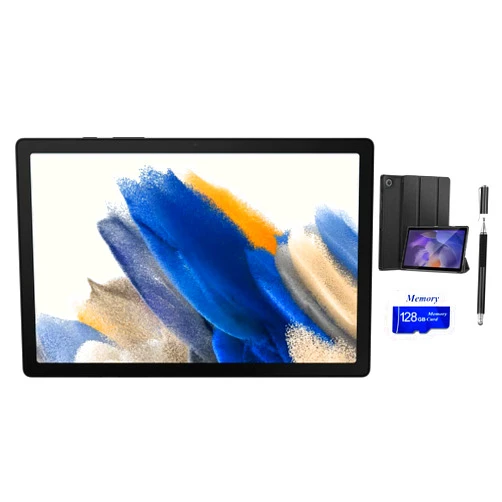 SAMSUNG Galaxy Tab A8 Android WiFi Tablet, 10.5 inch Touchscreen (1920x1200) LCD Screen, 128GB Storage, Bluetooth, Android 11 OS, Gray + Accessories