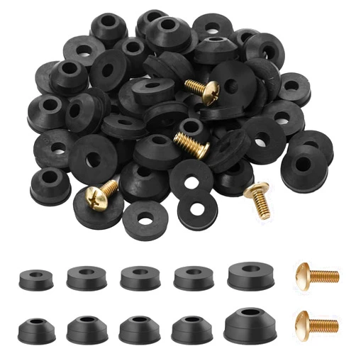 Sliverdew Faucet Washers,58 Pack Faucet Washer Assortment Kit Faucet Parts Washer Flat and Beveled Rubber Faucet Washers Assortment Replacement Kit for Repairing Faucet Leak Worn Out Washer Replacements