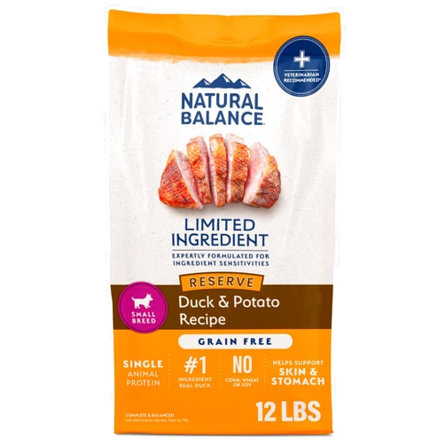 Natural Balance Limited Ingredient Small-Breed Adult Grain-Free Dry Dog Food, Reserve Duck & Potato Recipe, 12 Pound (Pack of 1)