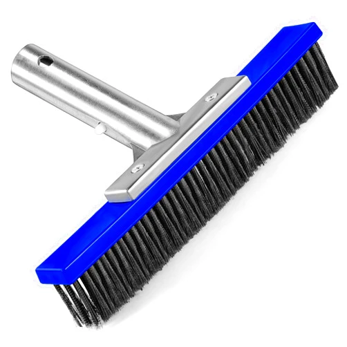 POOLIIFEO Heavy Duty Pool Brush Head，10-inch Metal Pool Brushes Head with Stainless Steel Wire Bristles & Aluminium Back for Remove Calcium Buildup, Rust Stains on Concrete (Stainless Steel