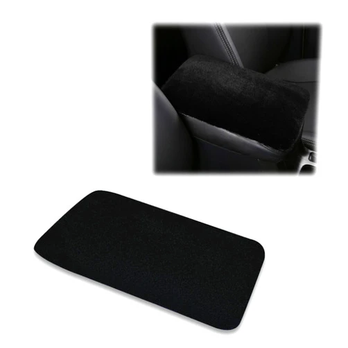 Ajxn Pack-1 Car Center Console Pad, Plush Car Armrest Box Mat, Auto Armrest Cover Car Interior AccessoriesSuitable for Most Vehicles, SUVs, Trucks (Black)