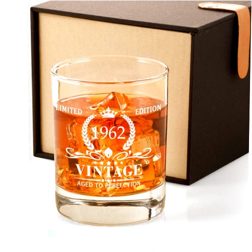 Triwol 1962 63rd Birthday Gifts for Men, Vintage Whiskey Glass 63 Birthday Gifts for Dad, Son, Husband, Brother, Funny 63rd Birthday Gifts Present Ideas for Him, 63 Year Old Bday Party Decoration