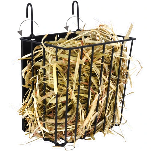 CCILAND Guinea Pig Rabbit Hay Feeder, Rabbit Feeder with Heavy-Duty Metal Frame Hay Holder for Bunny, Chinchillas, Guinea Pigs - 6.9x4.7x6.6 inch