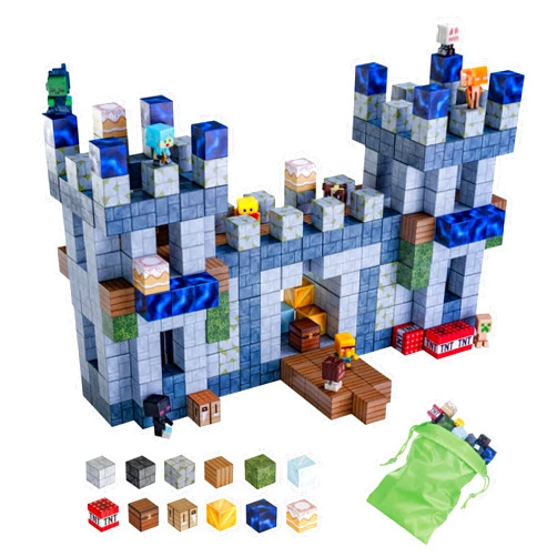 Homelodge 133PCS Magnetic Building Blocks Set - STEM Learning Toy for Kids - Minecraft Magnetic Blocks - Creative Play for Ages 6-8 8-12 - Gift for Boys & Girls - Magnet Toys - Educational Play - Storage Bag