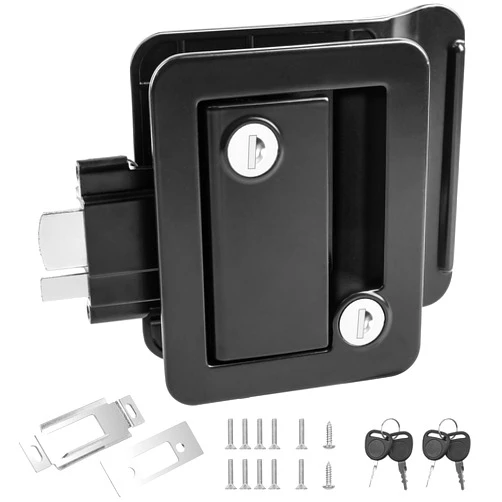 Beaiguna RV Entry Door Lock Replacement, Upgrade RV Door Latch Handle with Paddle Deadbolt for Outside, Camper Trailer Door Lock for Cargo Horse, Premium Zinc Alloy RV Door Locks for Travel Trailers
