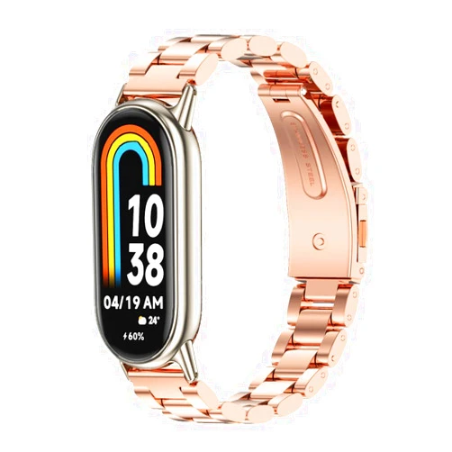 XIHAMA Mi Band 9 Watch Band - Stainless Steel Metal Band Replacement Strap Compatible for Xiaomi Mi Band 8/9 Tracker smartwatch