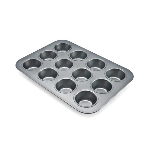 Chicago Metallic Commercial II Non-Stick 12-Cup Muffin Pan. Make muffins, cupcakes, mini quiches, egg cups, and more, 15.8 L x 11.3 W x 1.5 H;