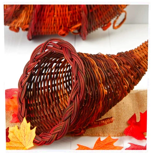 Factory Direct Craft Group of 6 Thanksgiving Cornucopia Horn of Plenty Baskets - Wicker Cornucopias for Fall Decorating and Displays by Factory Direct Craft