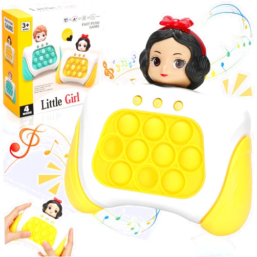 Cemocle Princesses Fast Push Game - Pop It Game Light Up Fidget Toy, Quick Fast Push Bubble Game with Music - Flashing Handheld Game Sensory Toys for Kids Ages 3-12 Boys and Girls, Birthday Gifts