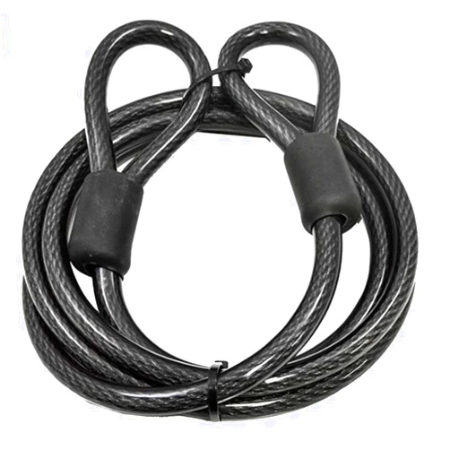 C/U Laiska Bike Cable Lock - Heavy-Duty AntiTheft Braided - 7ft Security Flex Cable Cord with Loops ，for U-Lock and Padlock