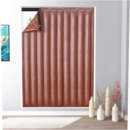 JJPSQ HORV Thermal Insulted Door Curtains Blackout Temporary Blinds Sound Proof PU Curtain Shade Heavy Duty Cold Protection Door Screen for Bedroom Room Darkening Grommet Window Treatment Curtains