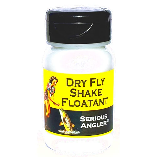 Serious Angler Dry Fly Shake Floatant - Fly Fishing Floatant Creates a Hydrophobic Powder Coating on Dry Flies Just by Shaking. Restores Soggy Flies to Dry High Floating Condition. Made in The USA.