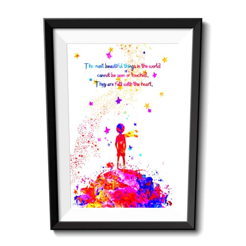 Uhomate The Little Prince Fox Le Petit Prince Little Prince Home Canvas Prints Wall Art Inspirational Quotes Wall Decor Living Room Bedroom Bathroom Artwork C045 (8X10)