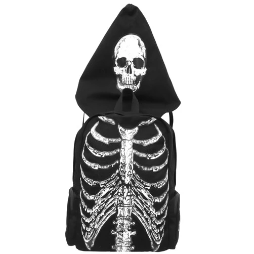 BEOSOFLOY Punk Skull Black Vintage Backpacks Gothic Backpack Ribcage Skeleton Backpack Skull Laptop Bag EMO Backpack for Men Women