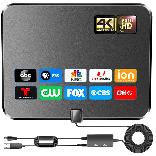 Arrasolt Melas 2024 Upgraded TV Antenna for Smart TV Up to 520+ Miles, Digital TV Antenna Indoor for All Smart and Older TV’s, TV Antenna with Amplifier Signal Booster-25ft Coax HDTV Cable Support 4K 1080p