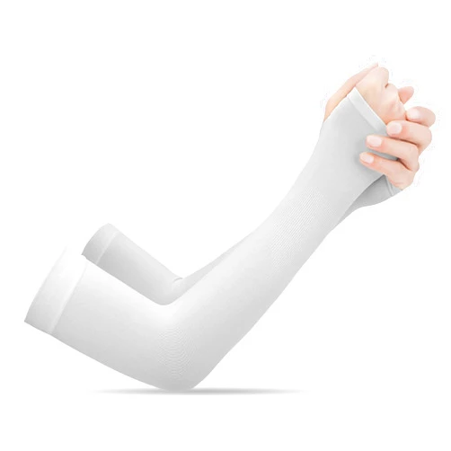 TOPORTY UV Sun Protection Arm Sleeves with Thumb Hole Cooling Ice Silk Sleeves Sunscreen Cover for Summer Outdoor Sports