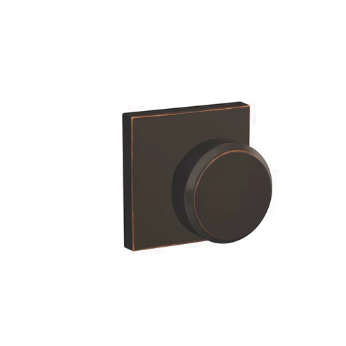 SCHLAGE Custom FC21 BWE 716 COL Bowery Knob with Collins Trim Hall-Closet and Bed-Bath Lock, Aged Bronze
