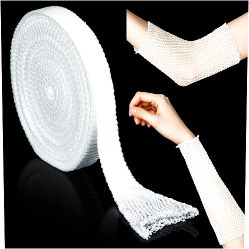 Nuanchu Fix Net Tubular Bandage Elastic Net Wound Dressing Tubular Elastic Gauze Bandage Breathable Bandage Retainer Stretch Tube Bandages for Wrist Forearm Elbow, 10.9 Yard (Size 6)