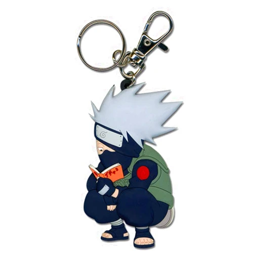 Great Eastern Entertainment Naruto Kakashi Reading The Paradise PVC Keychain,Blue,Large