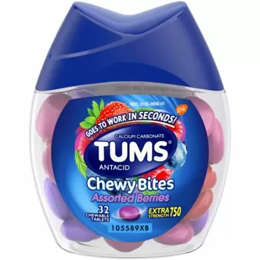 TUMS Extra Strength 750 Antacid Chewy Bites Assorted Berries - 32 ct, Pack of 3
