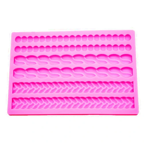BNUOYEE Silicone Knit Rope Pearl Fondant Mold Cake Border Decorating Pie Crust Molds Sugar Icing Gumpaste Kitchen DIY Baking Tools