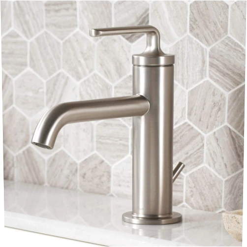 KRAUS Ramus Single Handle Bathroom Sink Faucet with Lift Rod Drain in Spot Free Stainless Steel, KBF-1221SFS