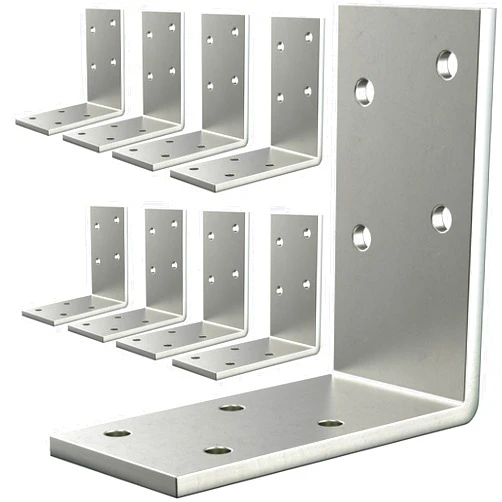 KOMOHOM (8PCS) L Brackets Heavy Duty,90 Degree Angle Bracket,Galvanized Corner Brace, Angle Iron,for Wood 90 Degree L Shape Bracket,3