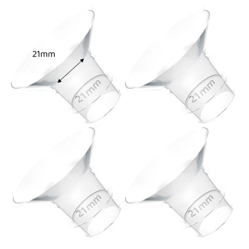 Suniceme Flange Inserts 21mm Compatible with Medela/Spectra/TSRETE/Elvie/Momcozy/Bellababy Breast Pump 24mm Shields/Flanges, Reduce 24mm Nipple Tunnel Down to 21 mm, 4PCS
