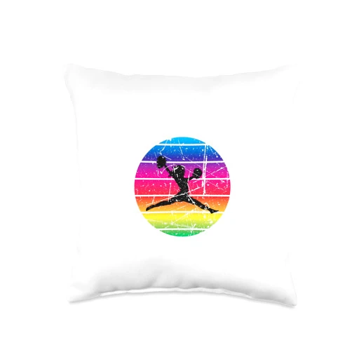 Cheerleading Moms Inc Eat Sleep Cheer Repeat Cheerleader Coach Mom Spirit Rainbow Throw Pillow, 16x16, Multicolor