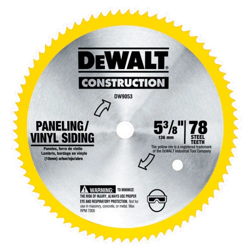 DEWALT Circular Saw Blade, 5 3/8 Inch, 80 Tooth, Vinyl Cutting (DW9053)