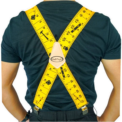 MELOTOUGH Men's Suspenders Fully Elastic 2 inch Wide X back Heavy Duty Work Suspenders