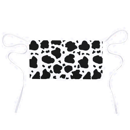 SDQFVG Cow Print Half Waist Apron with 3 Pockets Adjustable Chef Cooking Serving with Long Strap Aprons for Women Men Kitchen Restaurant