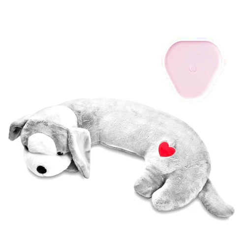 Moropaky Hearbeat Toy for Dog Anxiety Relief Behavioral Training Aid Toy, Grey
