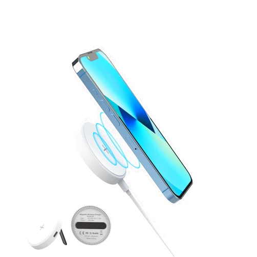 AILEND YALANDER 15W Magnetic Wireless Charger for iPhone 14/13/12 Pro Max/Mini/Plus, Qi Fast Charging Pad for Samsung & Qi-Enabled Smart Phones,Travel Essentials & Desk Accessories(White)