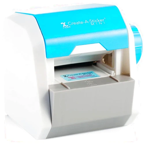 Xyron Create-A-Sticker, Mini, 2.5” Sticker and Label Maker Machine, Portable, Includes Permanent Adhesive, Pre-Loaded (XRN250-CFTEN)