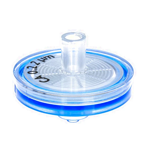 GVS Filter Technology, Syringe Filter, ABLUO, 25mm, CA Membrane, 0.22µm, Acrylic Housing, Blue Color, 10/pk