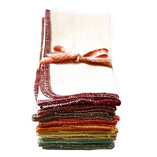 Gina's Soft Cloth Shop 2 Ply 11x12 Inches Natural Unbleached Birdseye Paperless Towel Set of 10 Assorted Earthtone Colors- Proudly Made in the USA!