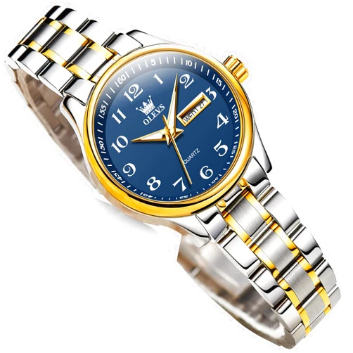 OLEVS Luxury Ladies Watches,Women's Watch with Day and Date,Female Watch for Small Wrist,Gold Stainless Steel Watches for Women,Easy Read Ladies Wrist Watches Waterproof（Adjustable Strap