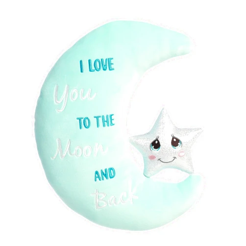 Aurora® Inspirational Precious Moments™ I Love You to The Moon and Back Stuffed Animal - Cherished Memories - Enduring Comfort - Blue 12 Inches