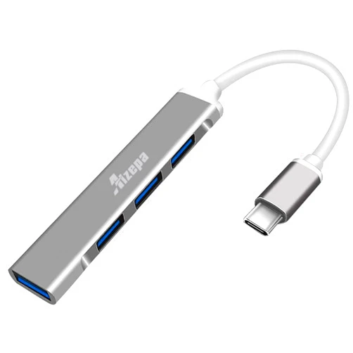 Aizepa USB C Hub Multiports Adapter USB Expander Set with USB 3.0, 3 USB 2.0 Ports - Support OTG Function - Portable Aluminum Laptop Accessories for MacBook Pro/Air, iPad Pro/Air 4, Chromebook (Gray)