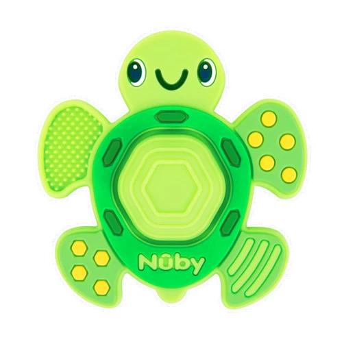 Nuby Teethe N' Pop Sensory Play Teether - BPA-Free Baby Teething Toy - 3+ Months - Turtle
