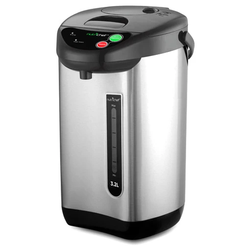 NutriChef Hot Water Urn Pot - Insulated Stainless Steel, Manual & Auto Dispense, Safety Lock Shutoff 3.38 QT- Auto Shut Off