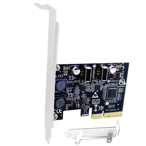FebSmart PCIE X4 to 2X 10Gbps Max Speed USB 3.1 GEN2 Type E Key A Ports Card, USB 3.1 GEN2 10Gbps Header for Desktop PCs Front Panel USB-C Ports, Built in Self-Powered Technology (FS-E2C-Pro)