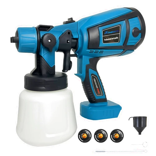 Ikeborm Cordless Sprayer for Makita Battery,Fence Paint Sprayer with 3 Nozzles 1000ml Paint Containers, 30000RPM HVLP Electric Spray Gun for Home Interior and Exterior Painting (Not Included Battery)
