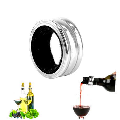 JLTPH Wine Bottle Collars Stainless Steel Red Wine Bottle Collar Alcohol Ring Stop Ring Silver Plated Wine Drip Ring