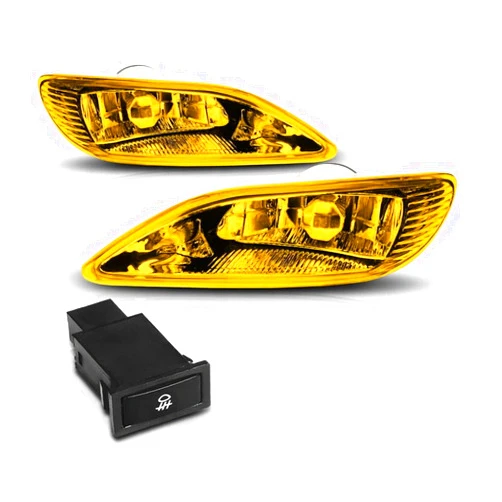 Julove Floray Yellow Lens Fog Light Bumper Lamp w/Switch+Harness Halogen for Toyota for Camry LE/SE/XLE 2002-2004 for Corolla XRS 2005-2006 & CE/LE/S 2005-2008 for Solara SE/SLE 2002-2003